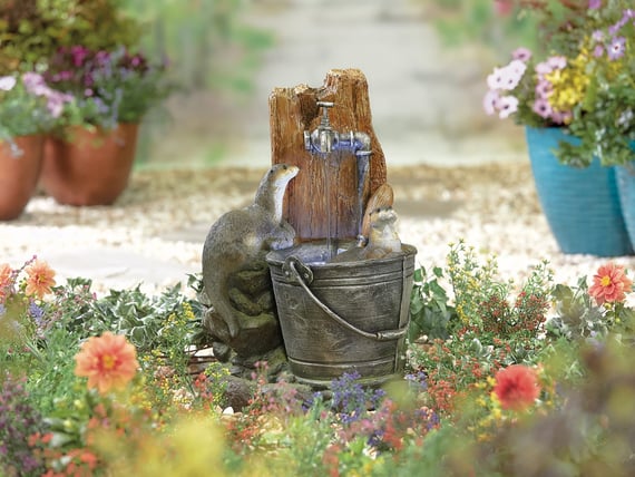 Bathing Otters Self Contained Water Feature
