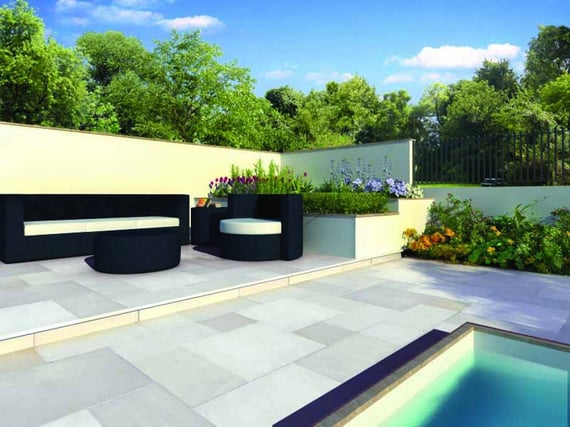 Ivory 11.52m Smooth Sandstone Garden Patio Kit