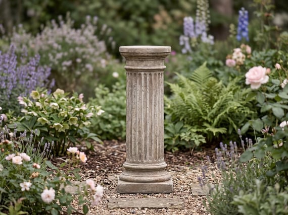 Large Stone Doric Garden Pedestal