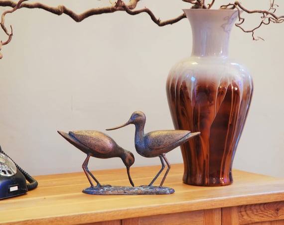 Pair of Sandpipers Metal Garden Ornament