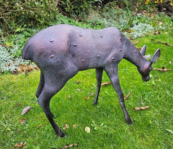 Grazing Doe Garden Sculpture Ornament Medium