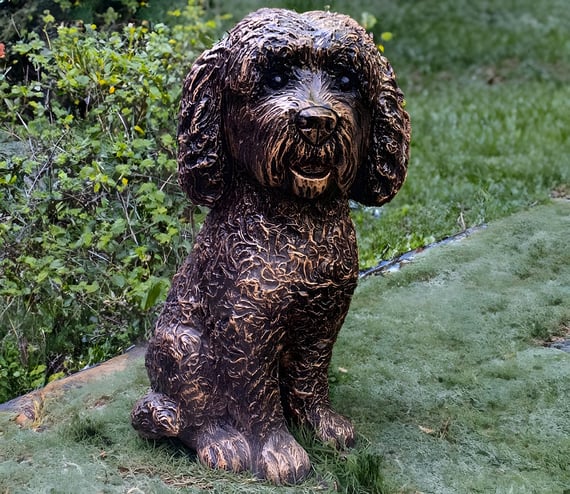 Cockapoo Garden Ornament in Bronze Finish