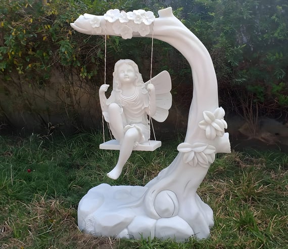 Fairy on a Swing Garden Ornament