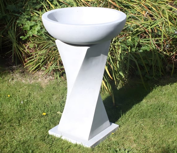Twisted Granite Bird Bath