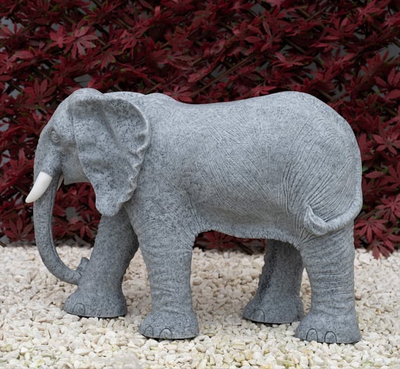Extra Large Elephant Garden Statue in Grey