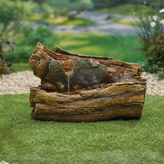Natural Logs Self Contained Water Feature