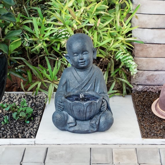 Young Buddha Solar Water Feature