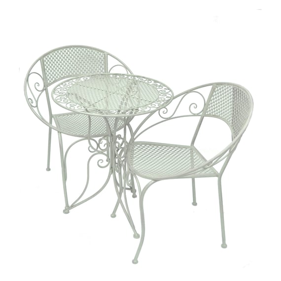Wiswell Antiqued White Metal Bistro Set