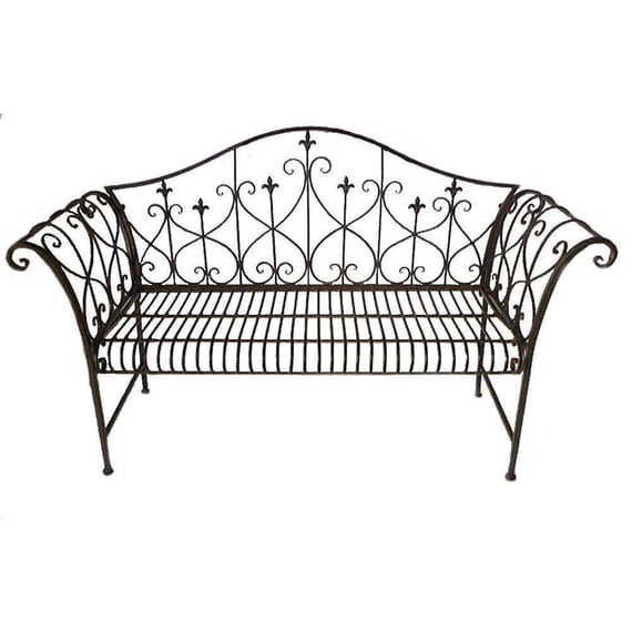 Yalding Antiqued Metal Garden Bench