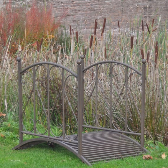 Hawkeshead Brown Metal Garden Bridge