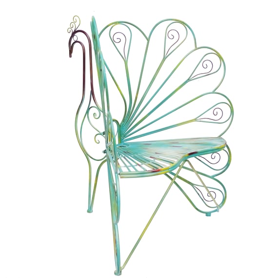 Peacock Hand Painted Garden Seat