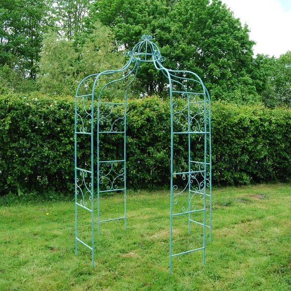 Blue Vintage Antiqued Metal Garden Gazebo