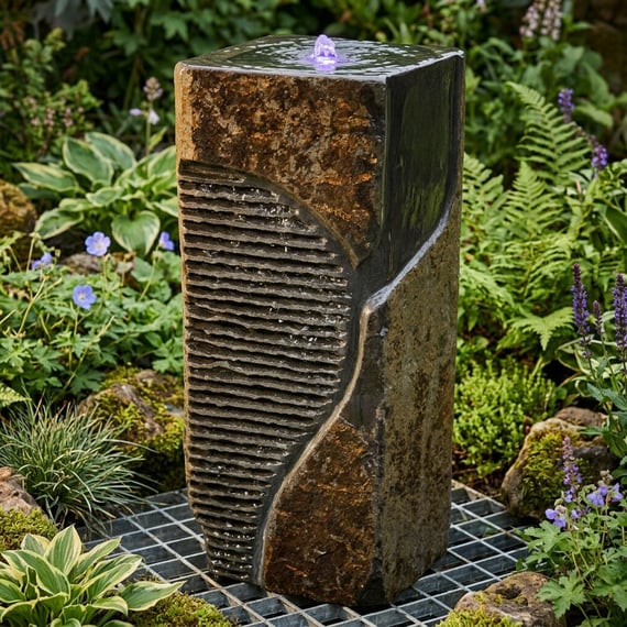 Chiselled Basalt Column Water Feature