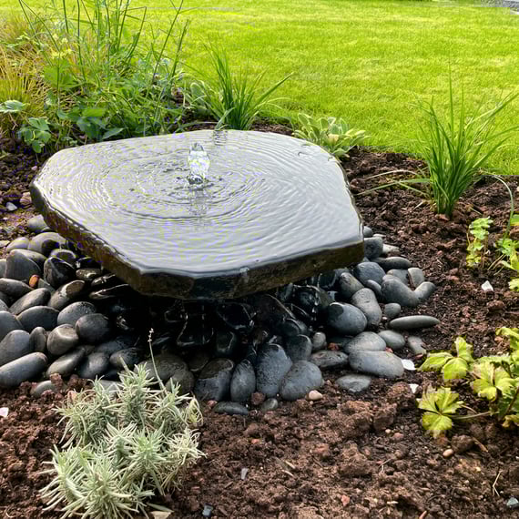 Large Basalt Slab and Plinth Water Feature