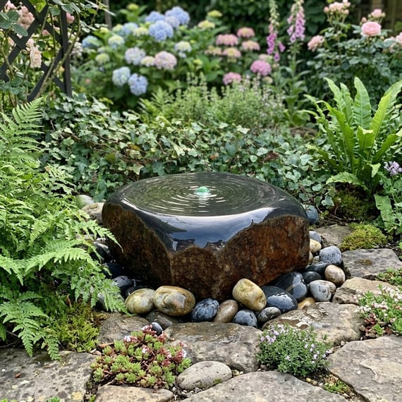Rounded Basalt Column Water Feature