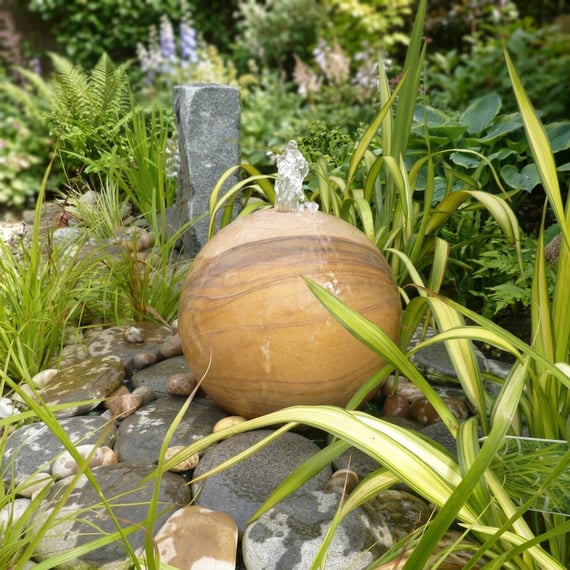 Small Rainbow Sandstone Sphere Water Feature