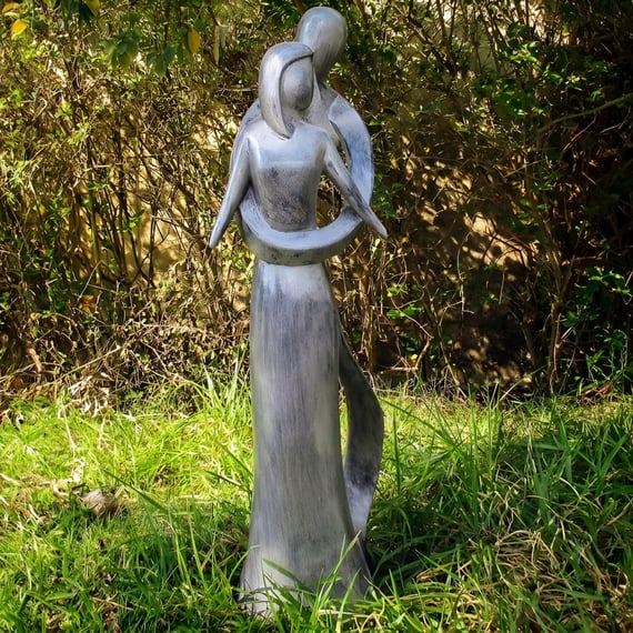 Infinite Love Garden Statue in Pewter