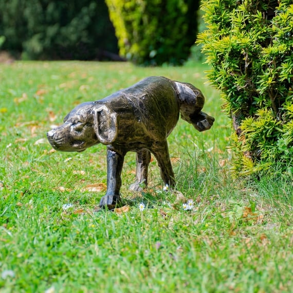 Dog Peeing Metal Garden Ornament
