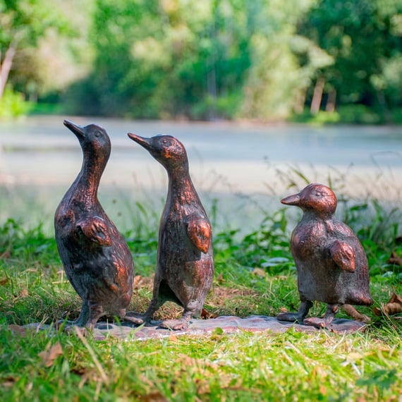 Ducklings Metal Garden Ornament
