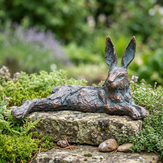 Lazy Hare Metal Garden Ornament