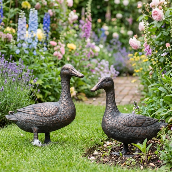 Set of Ducks Metal Garden Ornament