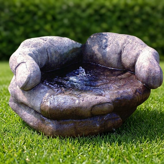 Cupped Hands Stone Fountain