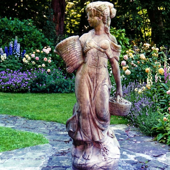 Large Country Girl Garden Statue