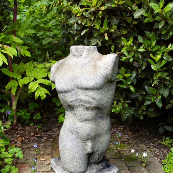Male Torso Garden Statue