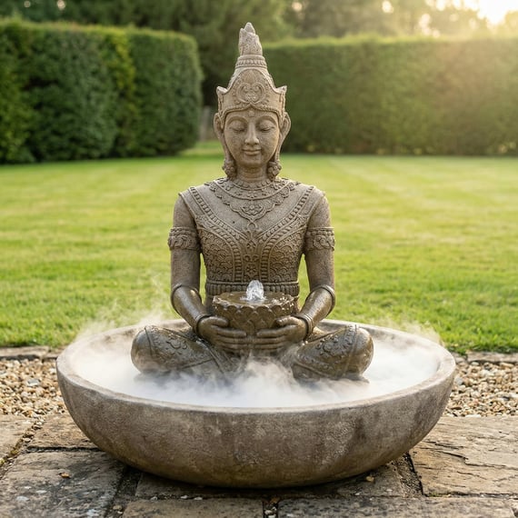 Serene Buddha Stone Fountain