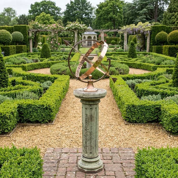Large Armillary on Brighton Stone Garden Pedestal
