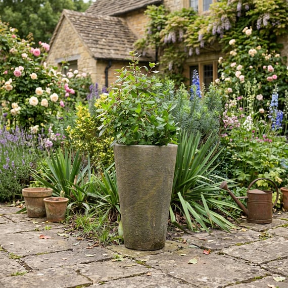 Grand Long Tom Stone Garden Pot