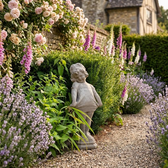 Victorian Girl Garden Statue