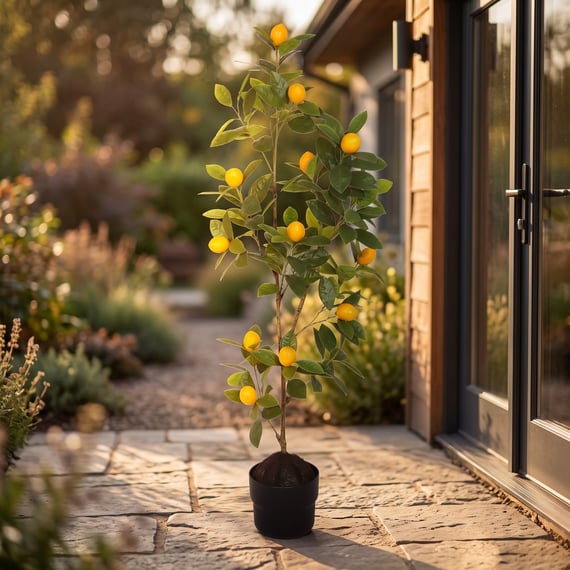 1m Artificial Natural Feel Plant with 12 Lemons