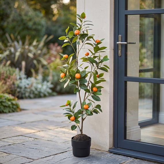 1m Artificial Natural Feel Plant with 12 Oranges