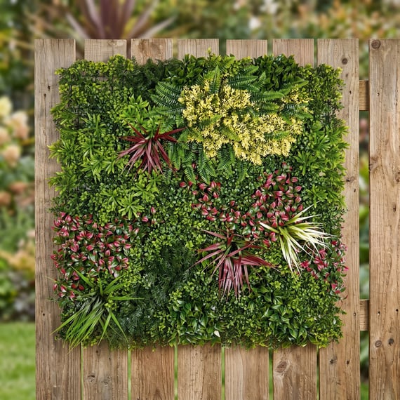1x1m Artificial Living Wall Gardenia and Fern
