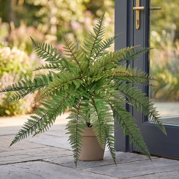 Artificial Base Fern Leather 48cm UVFR