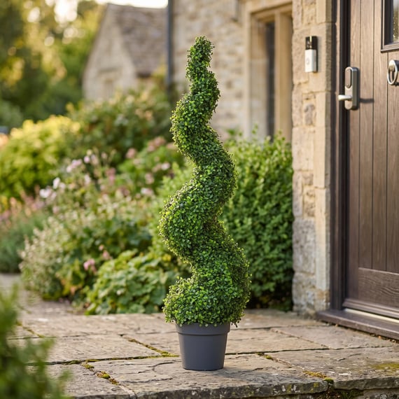 Artificial Topiary Boxwood Spiral 120cm UV Resistant