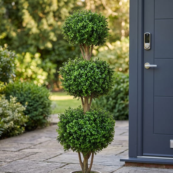Artificial Topiary New Buxus Triple Ball 150cm UV Resistant