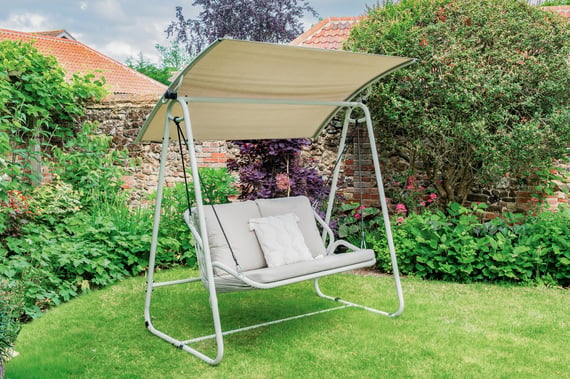Norfolk Collection Stamford Rattan 2 Seater Swing Seat in Beige
