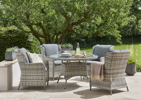 Handpicked Wroxham Rattan 4 Seat Dining Set
