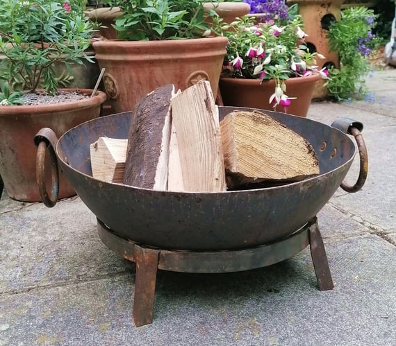 40cm Kadai BBQ Fire Pit Bowl Set