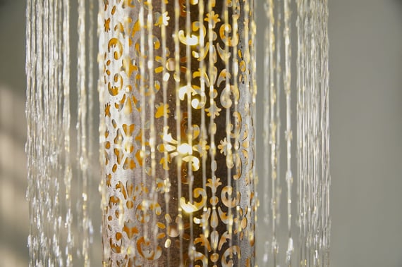 Calming Rainfall Water Feature with LEDs