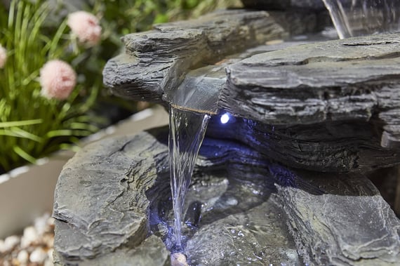 Peaks Falls Self Contained Pre Lit Water Feature