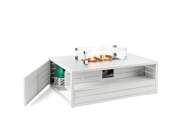 Happy Cocooning Rectangular White Gas Fire