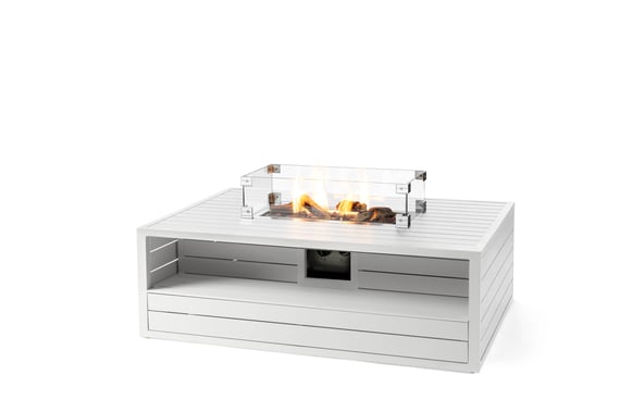Happy Cocooning Rectangular White Gas Fire Pit