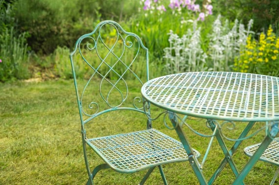Abbotsbury Green Metal Garden Bistro Set