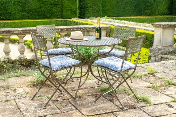 Bosbury Antiqued Blue Metal Bistro Set