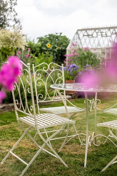 Heritage Garden Dining Set with Glass Table