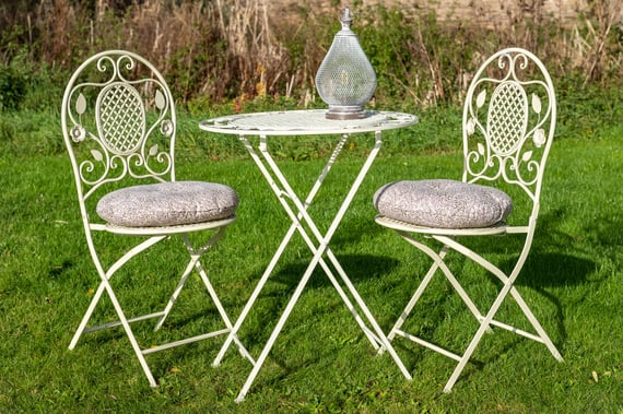 Yoxford 3 Piece Garden Bistro Set Cream