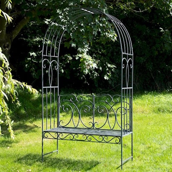 Heritage Grey Metal Arbour Bench Seat